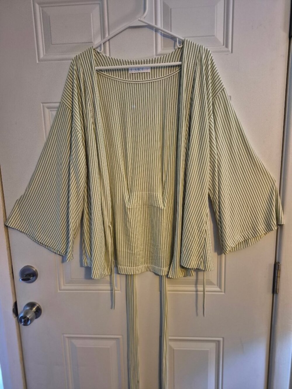 Striped Wrap, Top,,LAKE, Medium. Green/white - Picture 2 of 8